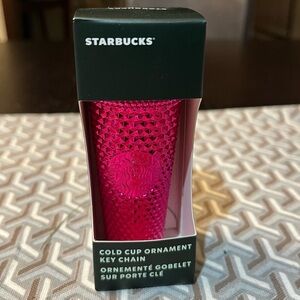 Starbucks sangria bling chrome key chain studded